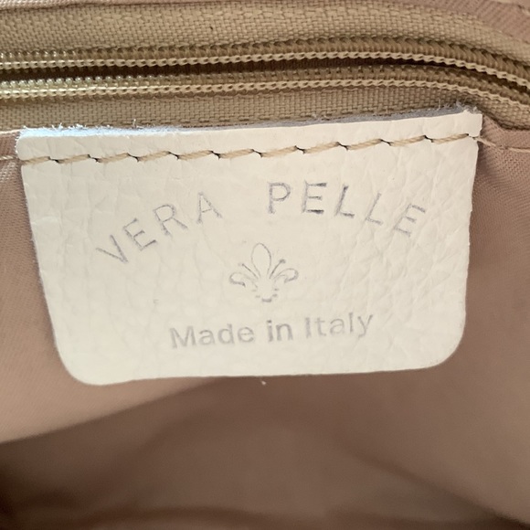 Vera Pelle white pebbled Italian leather bag - Picture 4 of 7